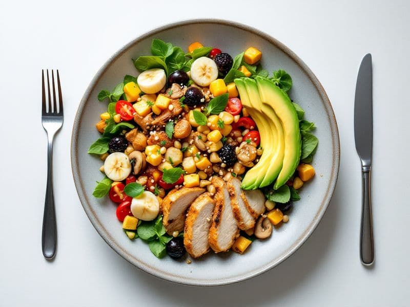 Ensalada de Pollo y Aguacate con Sésamo - receta keto 540 kcal
