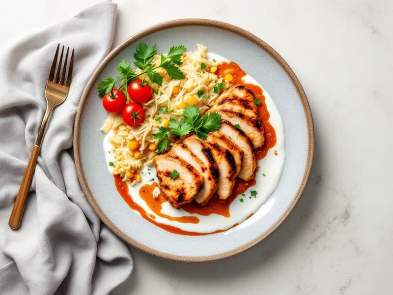 Poulet tikka et riz de chou-fleur - recette keto 485 kcal
