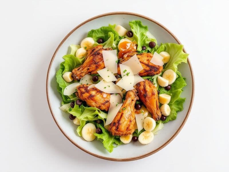 Salade César au poulet grillé - recette keto 480 kcal