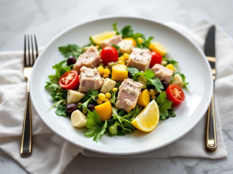 Salade de thon sur lit de laitue - recette keto 550 kcal