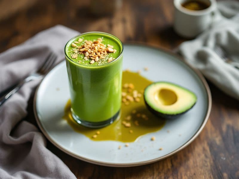 Smoothie chou kale avocat - recette keto 250 kcal