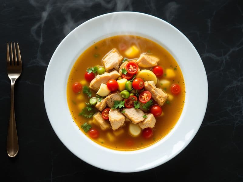 Sopa de Frango Fajita na Panela Elétrica - receita keto 325 kcal