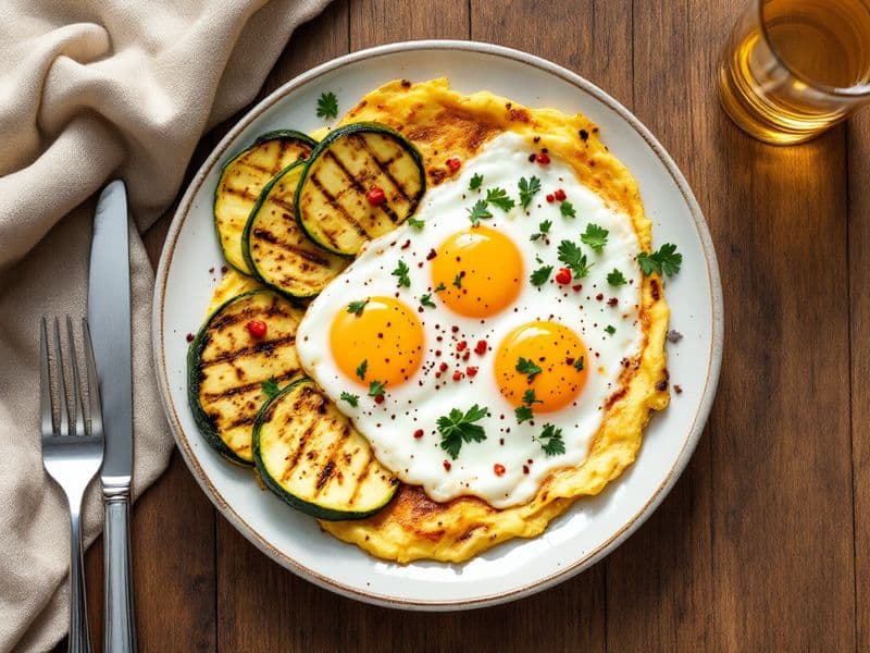 Tortilla española keto con calabacín - receta keto 380 kcal